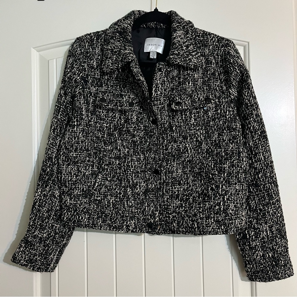 Jason Wu Black and White Tweed Blazer Jacket